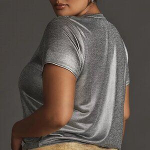 Porridge (from Anthropologie) Shine Glam Tee - Silver - 3X